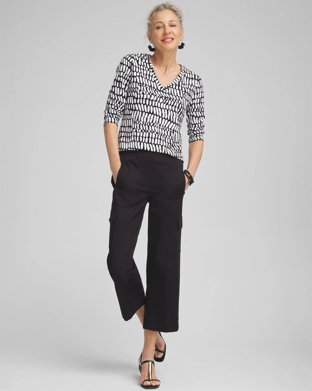 Abstract Print 3/4 Sleeve Perfect Tee - image 2